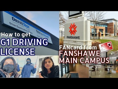 Going to FANSHAWE London MAIN CAMPUS | all about FANCARD, BUSPASS & G1 driving TEST in CANADA.