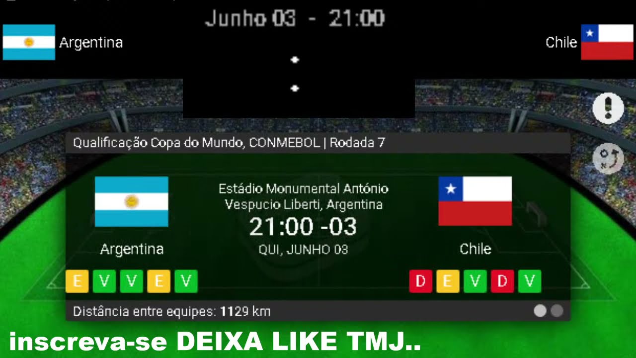 Argentina x Chile AO VIVO Eliminatórias da Copa 03/06/2021 ...