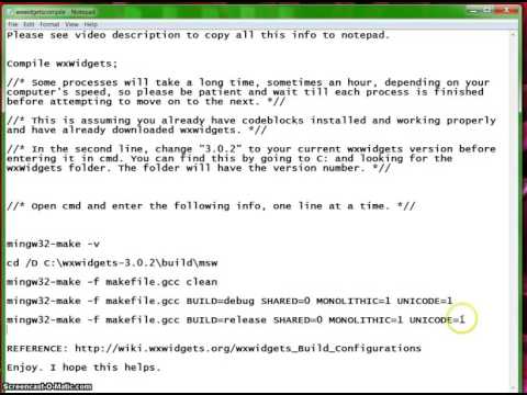 ⇉ wxWidgets Tutorial - How to install wxWidgets for CodeBlocks Windows 10