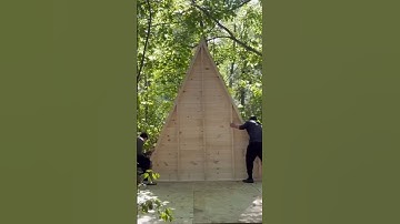 🏕️ How we built a tiny a-frame cabin for airbnb. #DIY #diyproject #aframe #airbnb #build