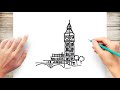 How to Draw Big Ben Step by Step