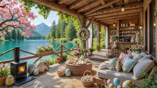 Cozy Easter Vibes 🐰 Soft Piano Music by the Fireplace with Cute Bunnies & Spring Ambience screenshot 4