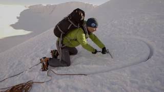 Winter skills 2.8: making a snow bollard and using it to make an abseil