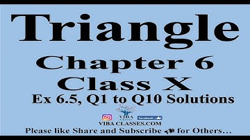 🎯Ex-6.5|| Q1 to Q10||Ch-6||Traingles ||  Class-10, NCERT Solution