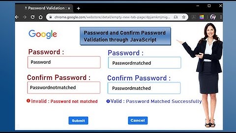 How to Validate Password and Confirm Password  Through JavaScript