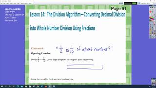 Module 2 Lesson 14  The Division Algorithm  Converting Decimal Division