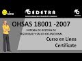 OHSAS 18001 -2007 / SISTEMA DE GESTIÓN DE  SEGURIDAD Y SALUD OCUPACIONAL / CERTIFICATE EN LINEA