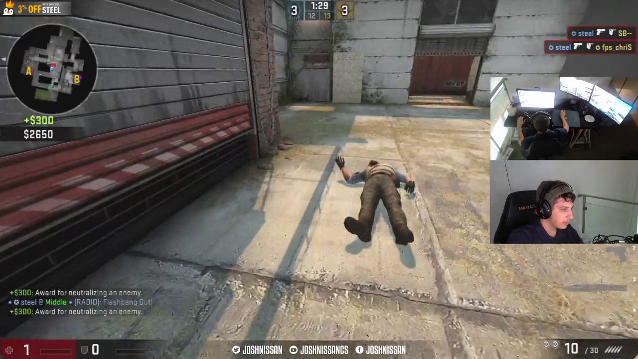 CS:GO Steel rages and breaks his table