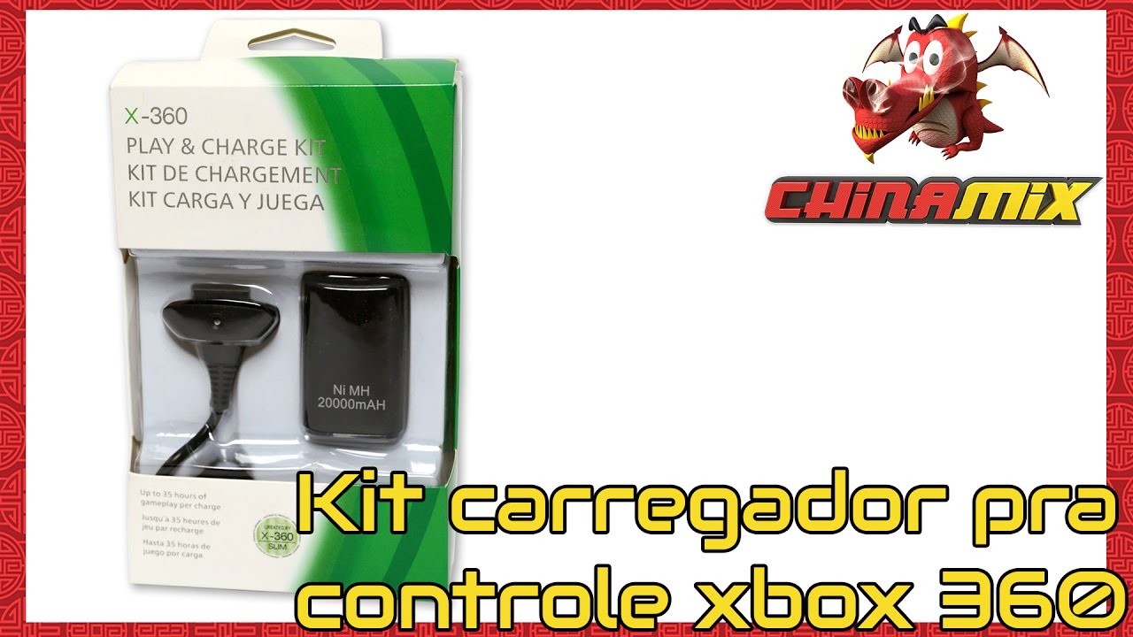 Kit carregador pra controle de xbox 360