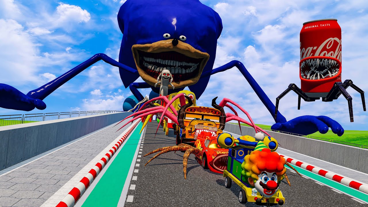 ALL MONSTERS Big & Small Jump Test with SHIN SONIC BeamNG.Drive