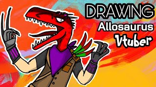 Drawing an Allosaurus Vtuber! | Timelapse #shorts