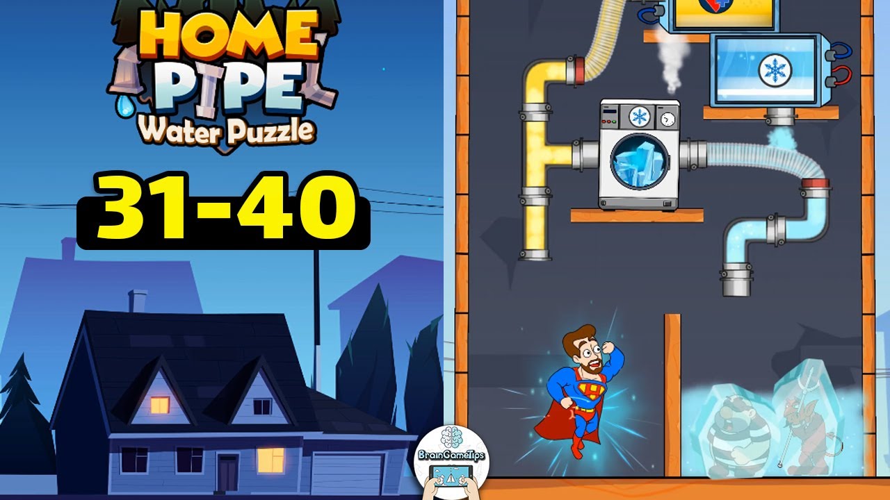 Home Pipe: Water Puzzle - All Levels 31-40 Walkthrough