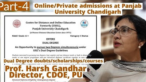 Online/Private/Distance Education Admissions Panjab University Chandigarh| Director CDOE Exclusive