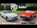 Mgb chrome vs rubber bumper  ruined classic or aging gracefully 1962 mk11977 roadster