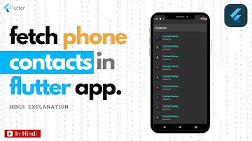 Flutter Tutorial - How to Fetch Contacts in Flutter || Read Contacts