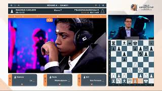 Magnus Carlsen vs Praggnanandhaa Round 4 Game 1 CCT Oslo Esports Cup 2022
