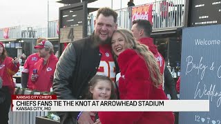 Lifelong Chiefs fans tie the knot at Arrowhead ahead of Chiefs game