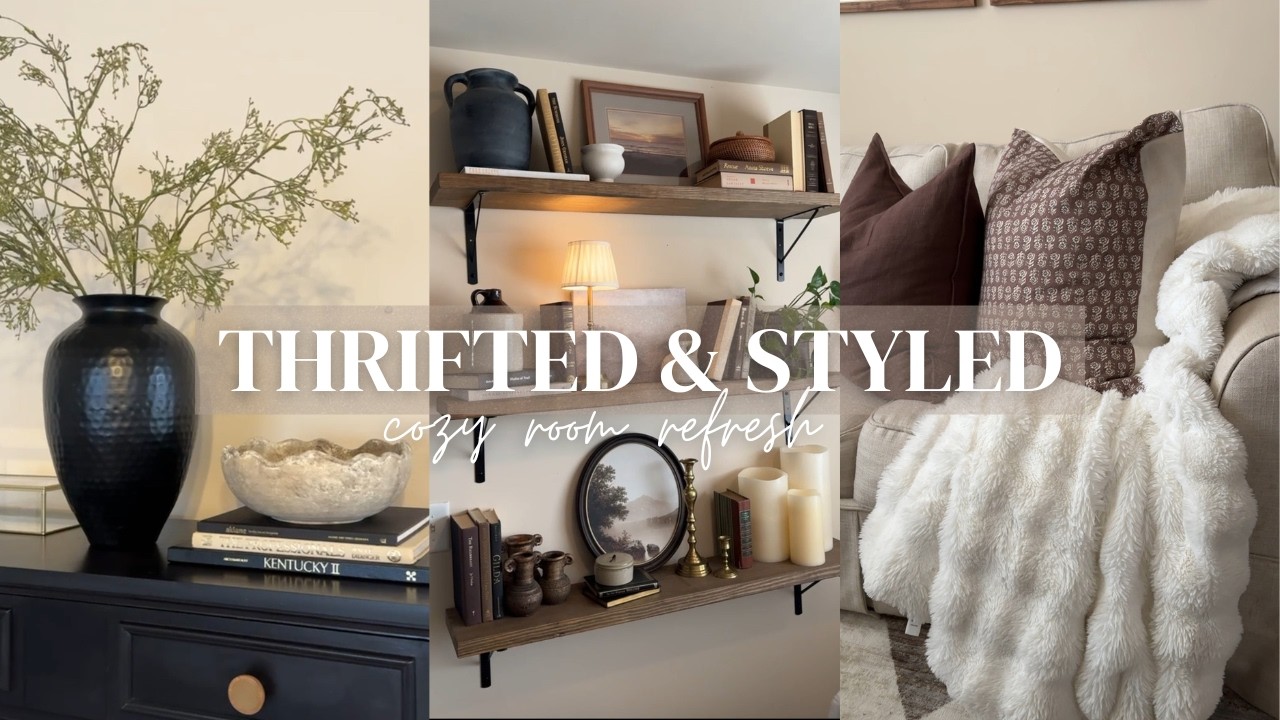 HOUSE TO HOME | HOME DECOR THRIFT FINDS | WHAT I THRIFTED VS HOW I STYLED IT + DIY HOME DECOR
