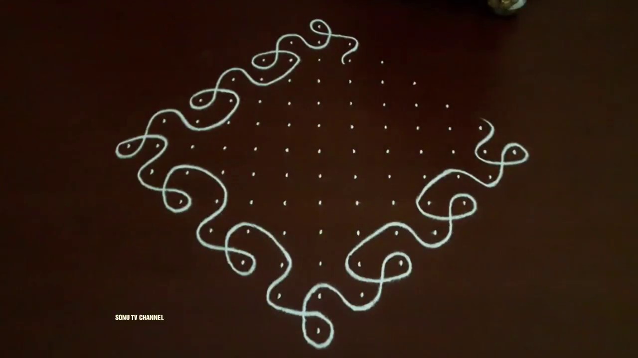 13 DOTS KOLAM || STRAIGHT DOTS || KAMBI / SIKKU / NELI KOLAM || MELIKALA MUGGULU ||