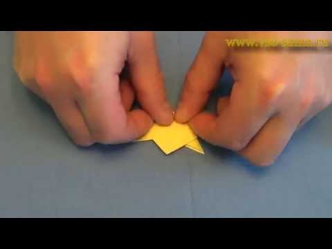 Оригами цветок из бумаги плоский