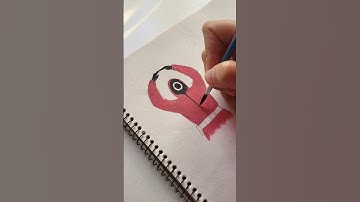 Pink soldiers | Squid game #art #squidgame #pinkguards #watercolor #painting #diy