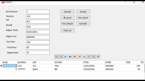 Delphi Access veritabani islemler