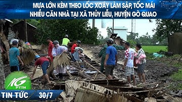 Mưa lớn kèm theo lốc xoáy làm sập, tốc mái nhiều căn nhà tại xã Thủy Liễu, huyện Gò Quao I THKG