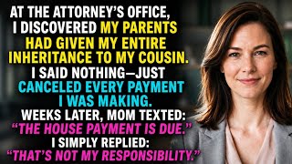 At the Lawyer’s Office, I Learned My Parents Left Me Nothing—My Cousin Got Everything. So I Quietly