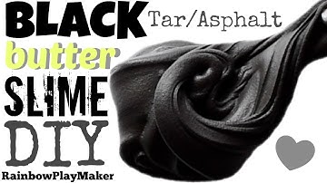 DIY BLACK BUTTER SLIME RECIPE !!! GLITTER & CLAY !!  Tar Asphalt Slime Tutorial VIDEO!