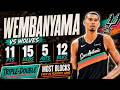 Victor Wembanyama 11 pts 15 rebs 5 asts 12 blks vs Wolves 2026 PO G1