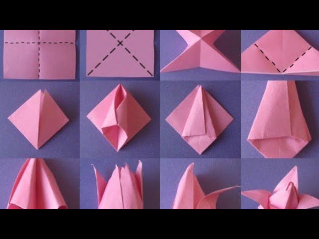 How to make paper fan,easy DIY origami crafts 