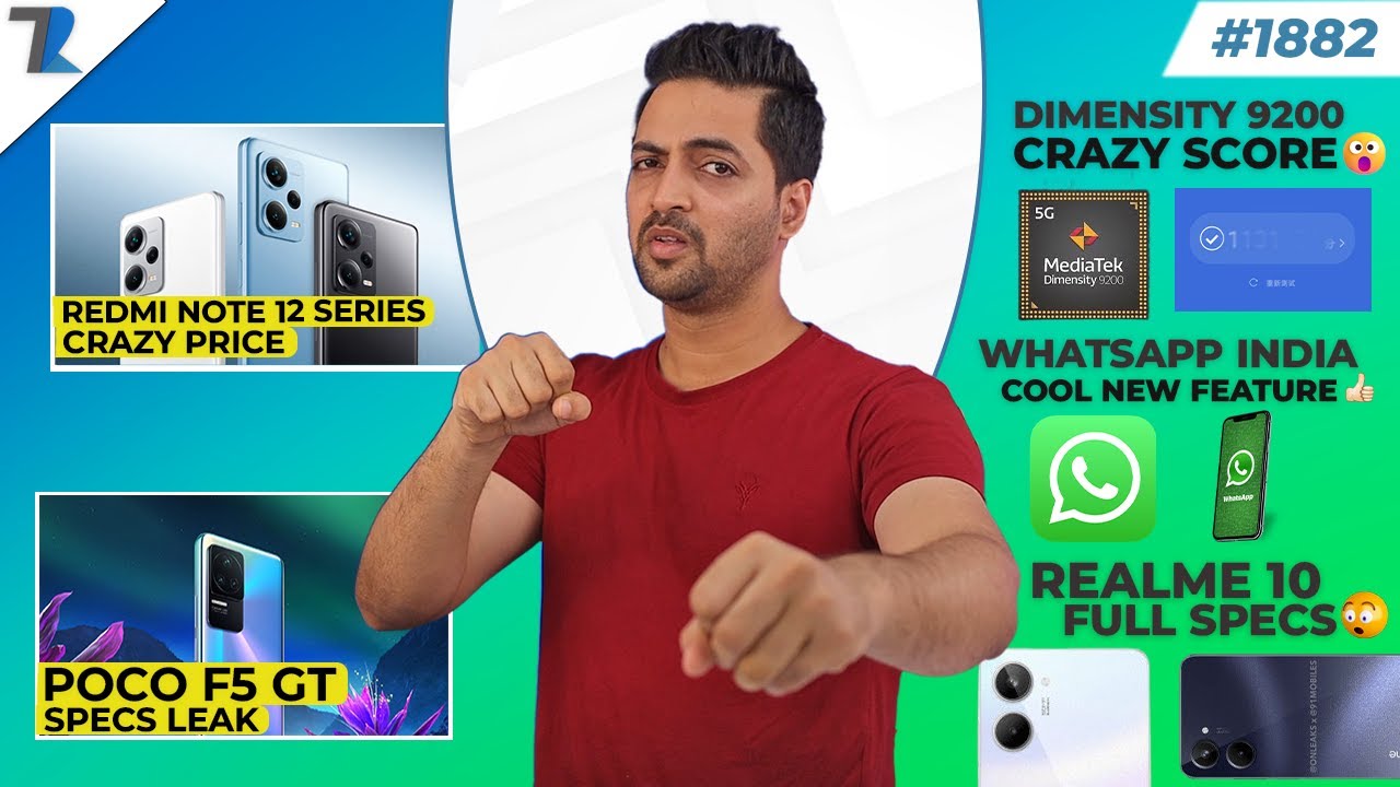 Redmi Note 12 Series Launched😮,Google G10 Coming,Mediatek 9200 Crazy Score,realme 10 Series