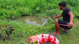 Fishing Video || The beautiful village boy is fishing in canal with use meat || Fish hunting