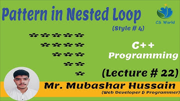Pattern (half pyramid) (Style # 4) in Nested While C++ in Urdu / Hindi - (Tutorial # 22)