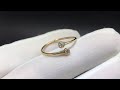 Tiffany Elsa Peretti Diamond OPen Hoop Ring 18k Yellow Gold