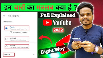 What is the Difference between Public, Unlisted, Private and Scheduled on YouTube Explained in Hindi