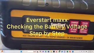 EverStart maxx 15 A Rapid Car Battery Charger -Checking the Car Battery Voltage - Step by Step