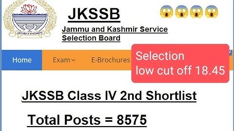 Class IV 2nd list Jkssb ll low cut off ll full information