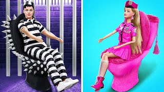 I BUILD A PRISON FOR MY BARBIE DOLL *Clever Doll Hacks and Amazing DIY Crafts by 123 GO!