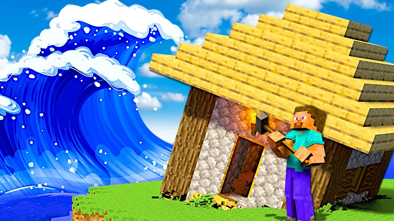 Tsunami Destroys MINECRAFT Village! (Teardown)