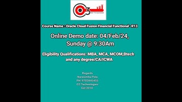 #Oracle#Fusion#Cloud#Financials#Functional#Demo#o3Technologies