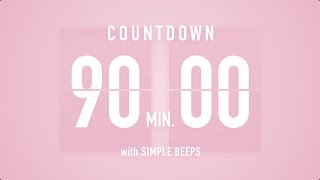 90 Min Countdown Flip Clock Timer / Simple Beeps 🌸🔔 screenshot 4