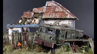 Post-apocalyptic Diorama Pripyat Chernobyl - 1/72 Model