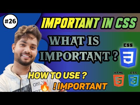 #26 | What is Important In CSS | How to use Important | CSS 🔥 Full Tutorials In hindi | @CodeDynamo2456