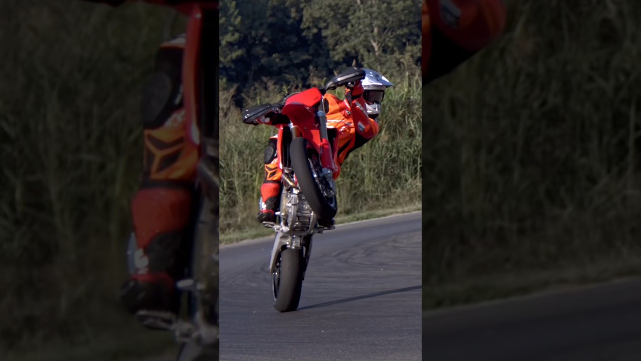 Ducati’s first Supermotard racing machine in action