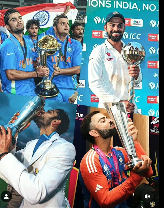 Virat Kohli All ICC Trophies shorts viratkohli cricket 