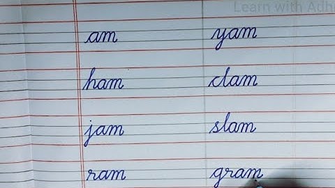 Cursive Writing Practice | AM Word Family for Kids | Learn to Write -am Words