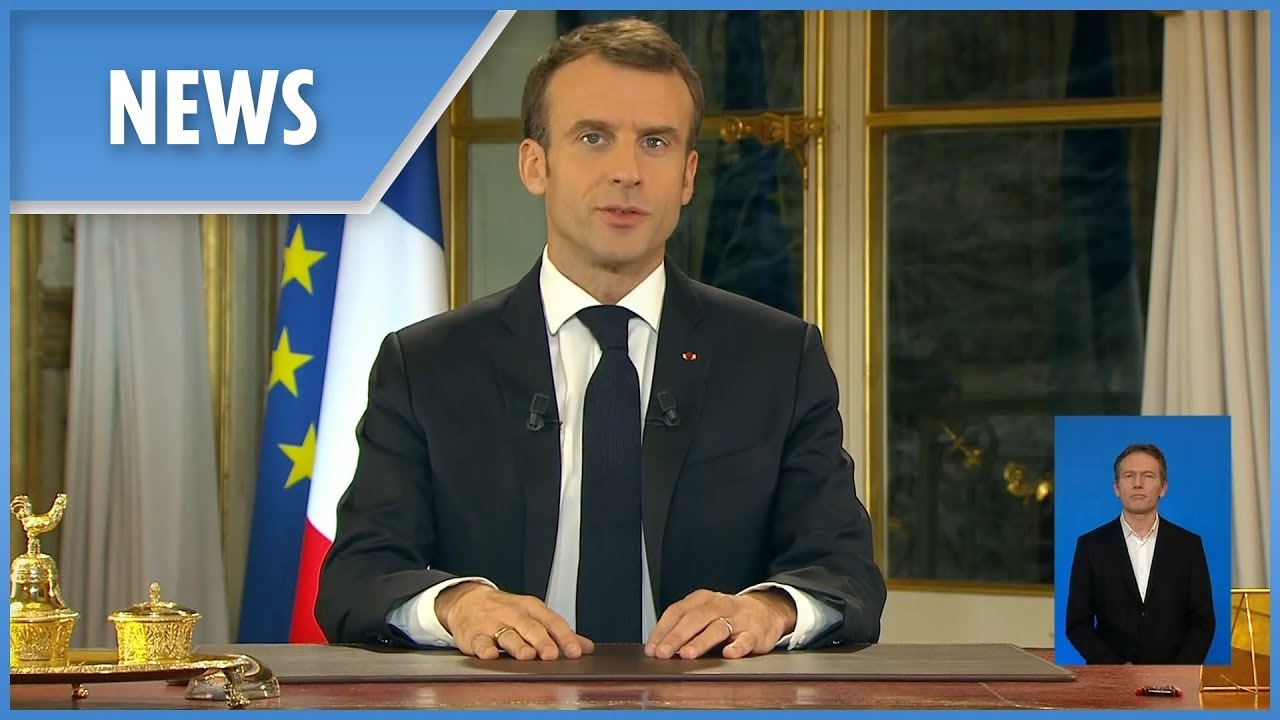 Emmanuel Macron addresses the nation as he surrenders to Paris rioters
