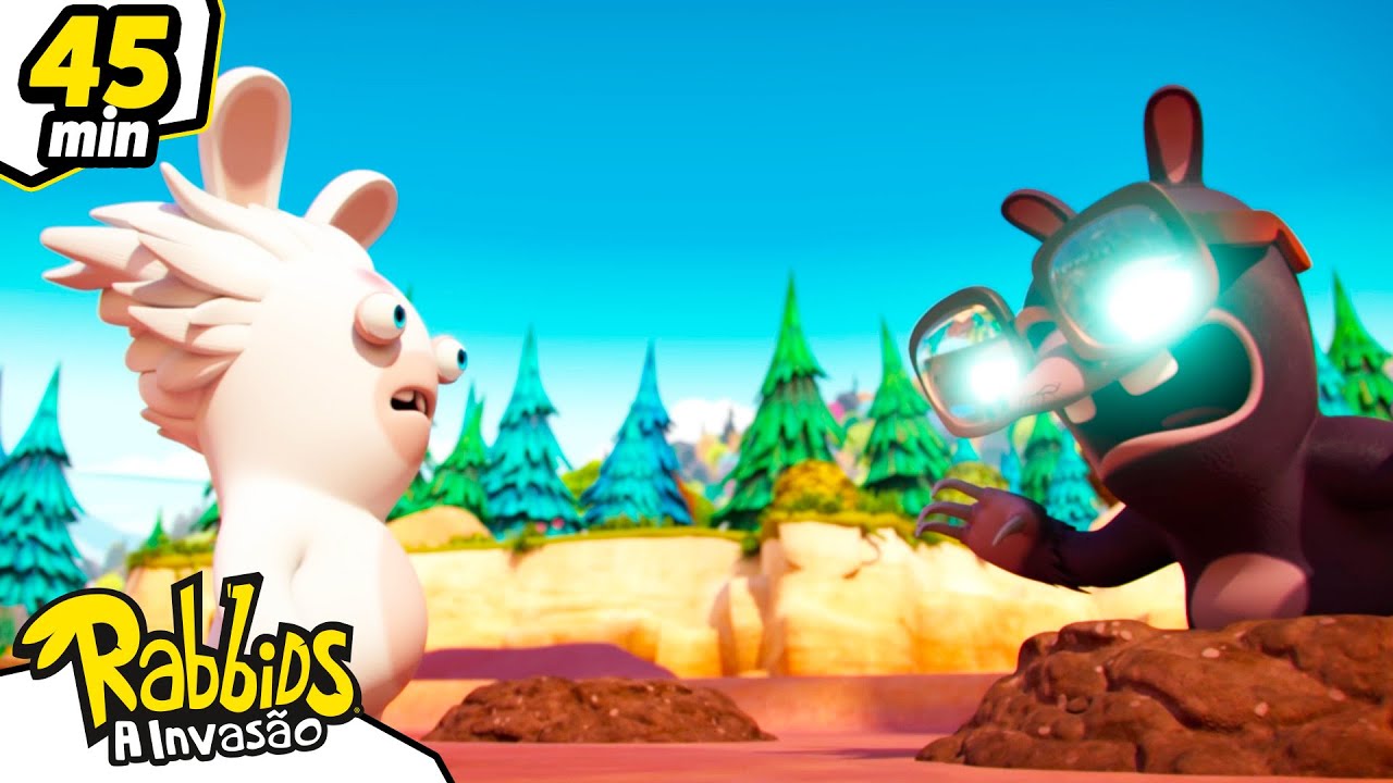 Duelo de Loucura: Coelho vs. Coelho-Toupeira |  Rabbids: A Invasão 🐰 | Desenhos animados