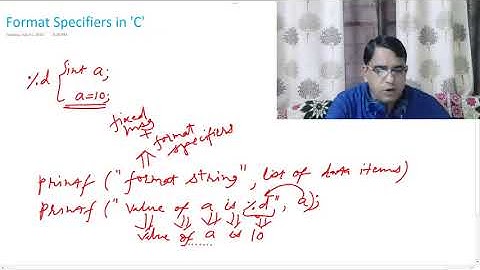 Lec-17 | C-Lang | Format Specifiers in 